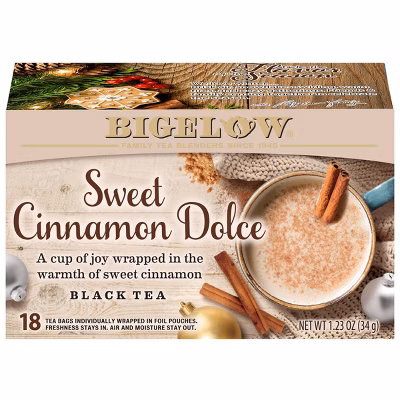 BIGELOW SWEET CINNAMON DOLCE 18CT BLACK TEA BAGS 1.23OZ